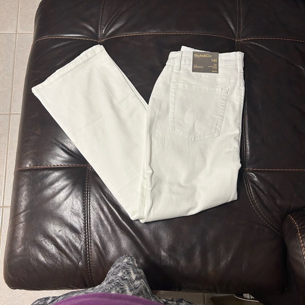Style & Co. Women's White Boot Cut Jeans Sz 14S